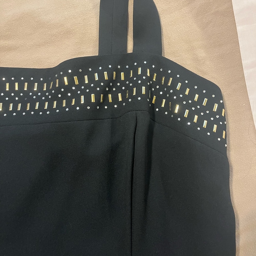 Black Dress with Gold and Silver Accents